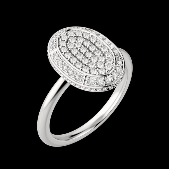 Oval Pavé Ring - Picture 4 of 9